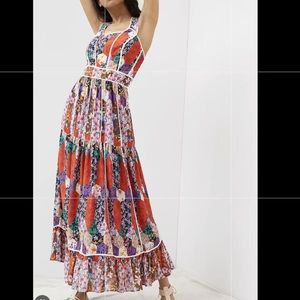 Amazing condition bhanuni by jyoti Anthropologie square neck floral maxi dress